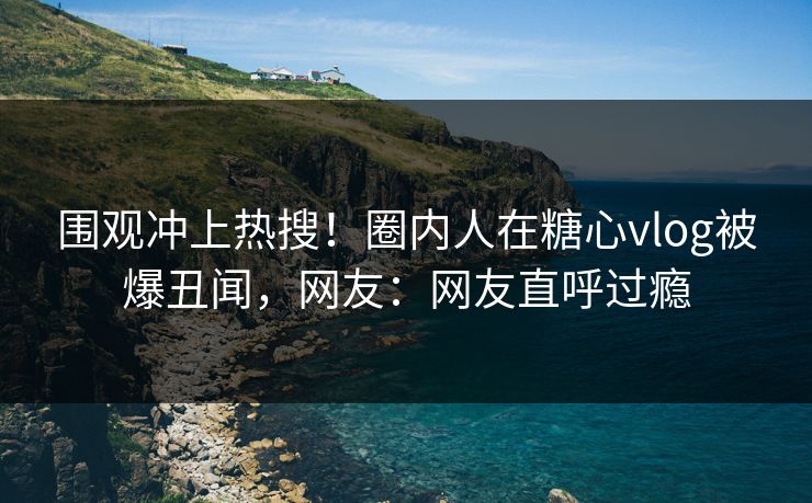 围观冲上热搜！圈内人在糖心vlog被爆丑闻，网友：网友直呼过瘾