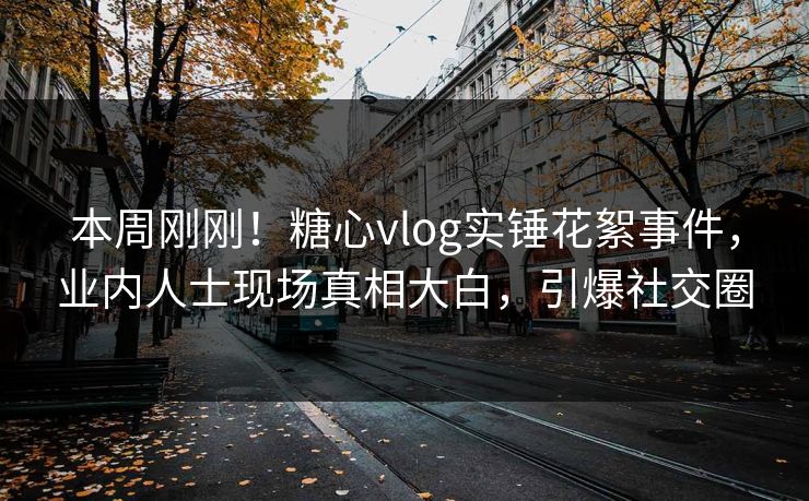 本周刚刚！糖心vlog实锤花絮事件，业内人士现场真相大白，引爆社交圈