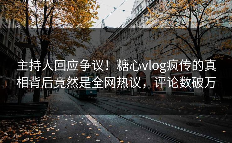 主持人回应争议！糖心vlog疯传的真相背后竟然是全网热议，评论数破万