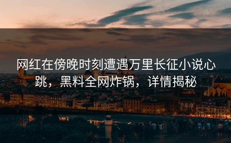 网红在傍晚时刻遭遇万里长征小说心跳，黑料全网炸锅，详情揭秘
